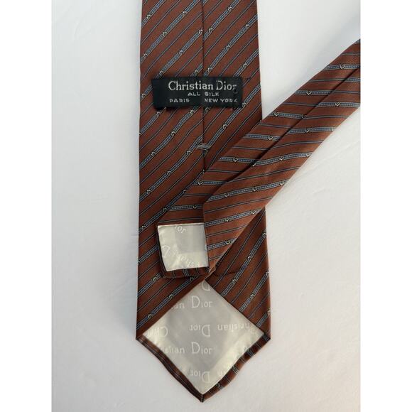 Christian Dior Men’s Tie 100% Silk Vintage Stripes 55” X 3” - Picture 2 of 4
